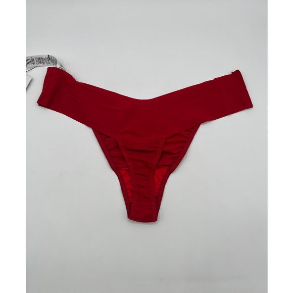 HANKY PANKY SIZE LARGE BREATHE SOFT NATURAL RISE THONG CHERRY RED NWT - Picture 5 of 10